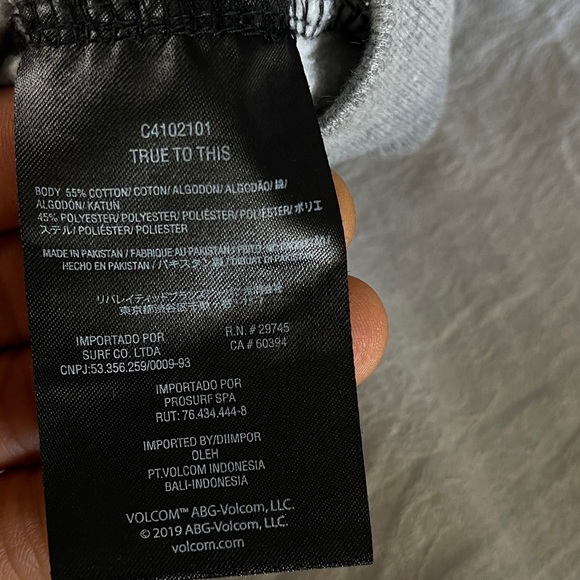 Volcom Style Name (Contrast PO FLC) Kid Black Long Sleeve Pullover Hoodie Size M - Picture 9 of 10